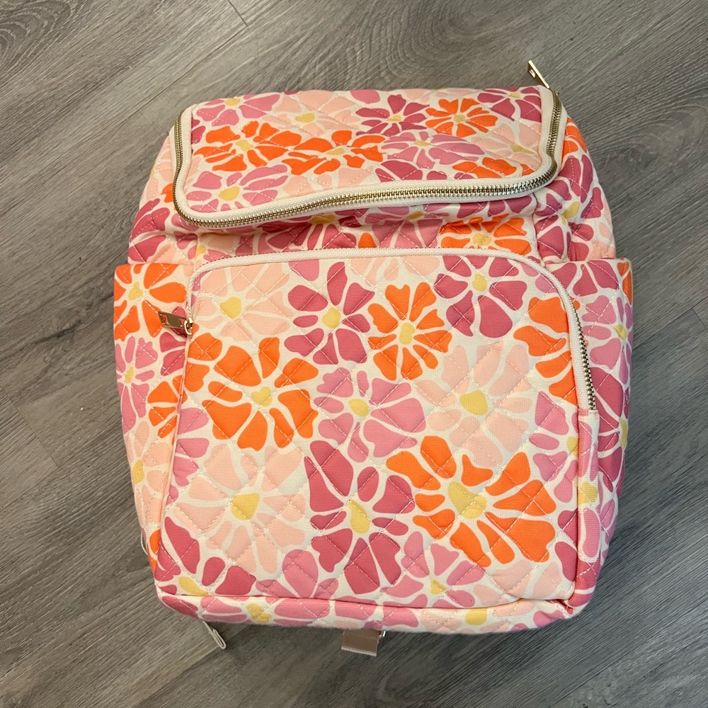 Mugsby Floral Pink and Orange Backpack